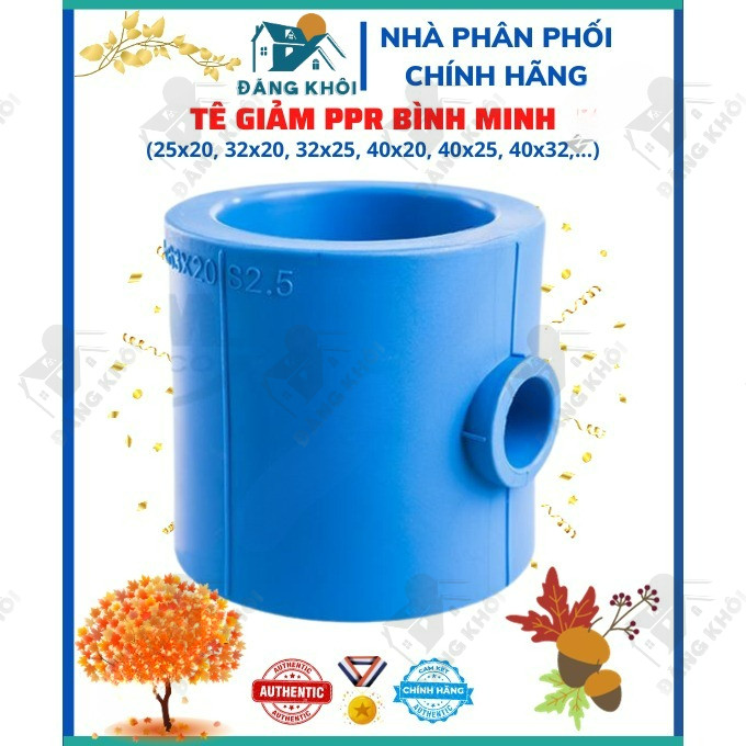 Tê Giảm PPR Nước Nóng Nước Lạnh 25x20, 32x20, 32x25, 40x20, 40x25, 40x32, 50x20, 50x25 Nhựa Bình Min