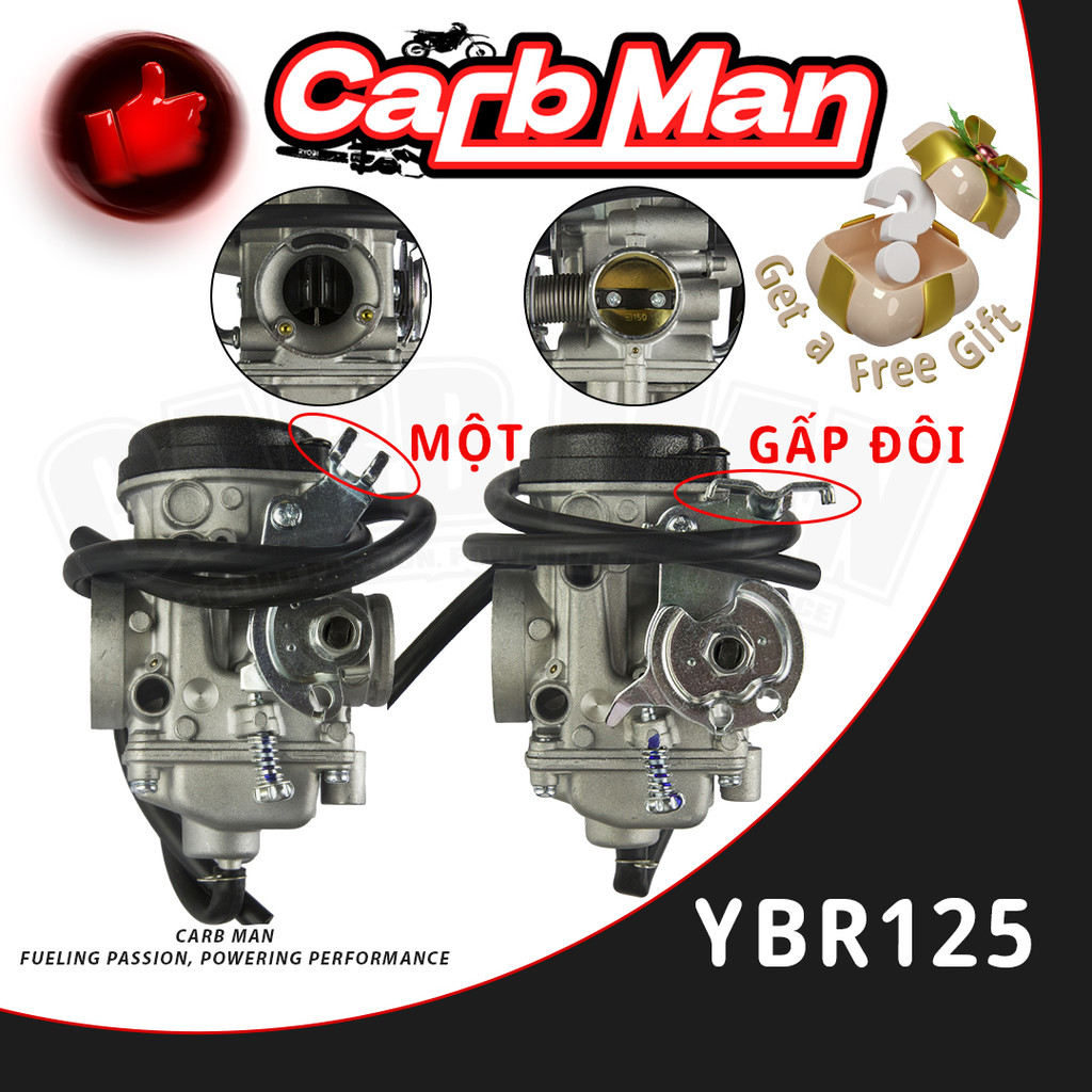Bộ chế hòa khí xe máy YBR125 125CC Hệ thống nhiên liệu Moto Phụ tùng cho động cơ YAMAHA YJM125 YB125