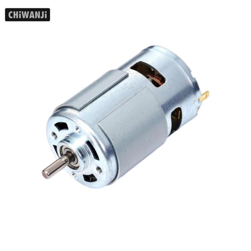 Chiwanji 775 DC Motor DC 12V 12000 RPM Kích thước nhỏ Động cơ DC chổi than cao