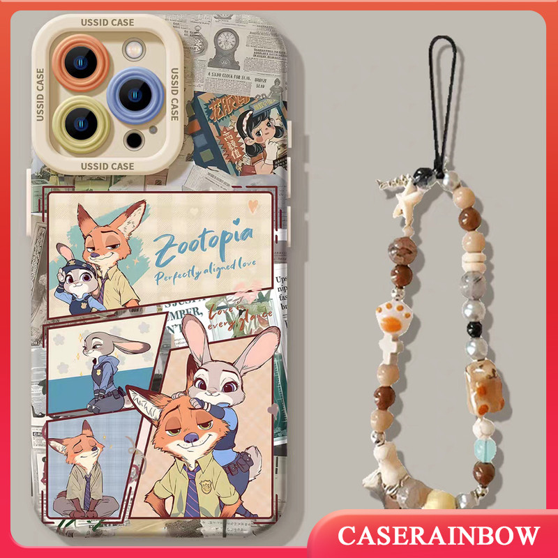 Xu Hướng Chắp Vá Puppy Judy Nick Cặp Đôi Vòng Tay Tương Thích Cho IPhone 16 17 11 13 14 15 12 Pro Ma