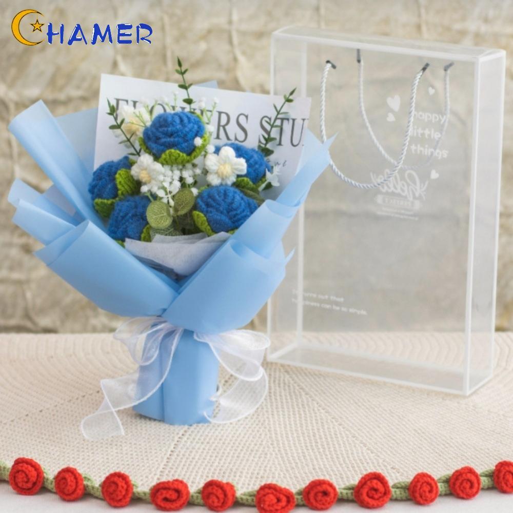 【CHAMER】Crochet Rose Bouquet Intricate Stitch Detail Bridal Bouquet Alternative【HomeLiving】