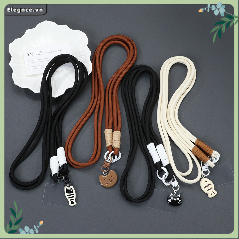 【Elevn】Ốp lưng điện thoại hình cá mèo dệt đen trắng có dây đeo chéo | BigBuy360 - bigbuy360.vn