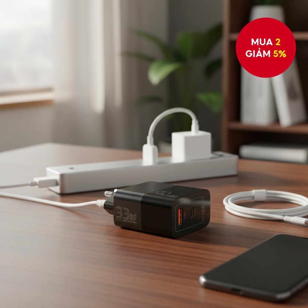 Essager 33W GaN USB C PD Sạc nhanh tương thích với iPhone 14 13 12 Pro Max XS