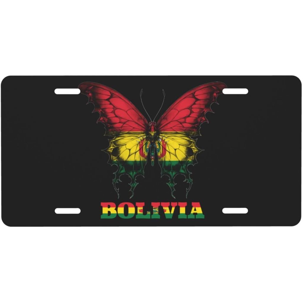 Bolivia Bolivia Bướm Cờ Biển Số Dành Cho Nam Nữ Cá Tính Trang Trí Xe Phía Trước Ốp điện thoại Mới Lạ