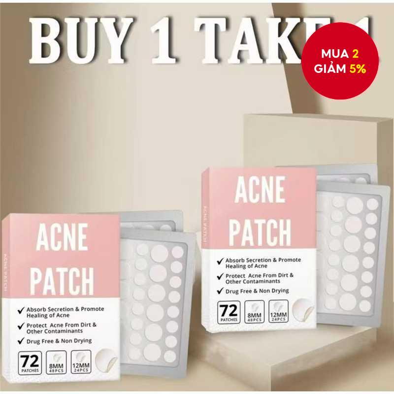 【MUA 1 TẶNG 1】Miếng Dán Mụn Salicylic - 72 Miếng Chống Nước Vết Thâm Chăm Sóc Da Sửa Chữa Mụn Miếng 