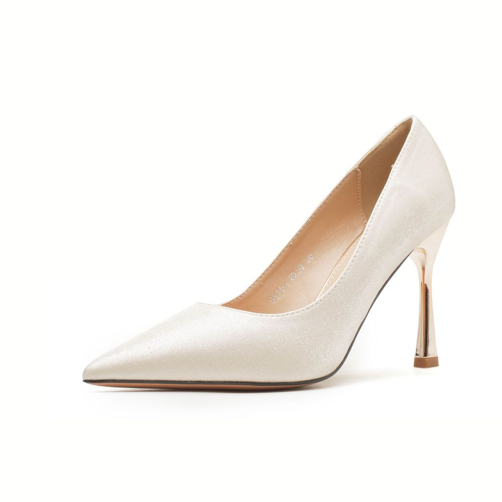 Women's High Heels Satin Stiletto Luxury Elegant Wedding Shoes Party Commuting Professional White Re