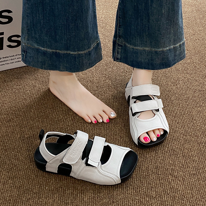 Women's Flat Sandals Fashion Korean Style H01-New Summer Thick-soled Roman Outerwear Casual Shoes Wo