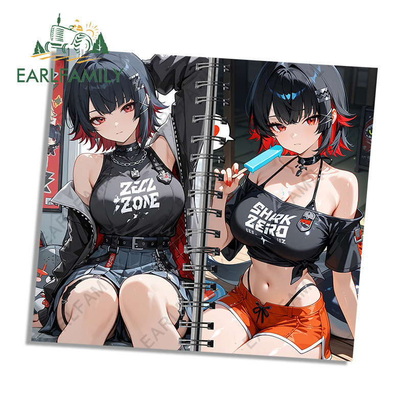 EARLFAMILY Ellen Joe Anime Xe Dễ Thương Dán Cá Tính Xe Máy Windows Trunk JDM Vinyl Đề Can Thời Trang