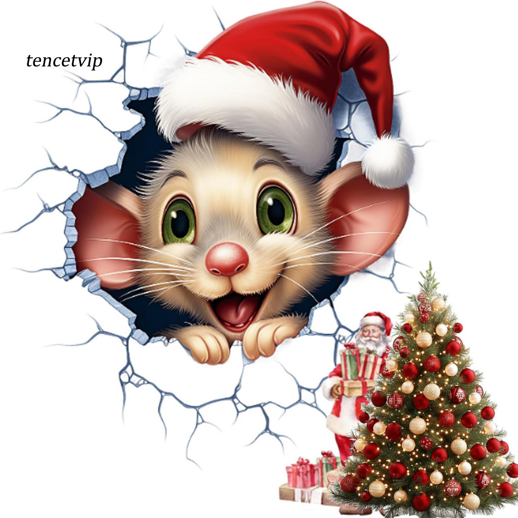 Vip Sống Động Giáng Sinh Miếng Dán Ông Già Noel Dán Tường Động Vật Giáng Sinh Đề Can Dán Tường Có Th