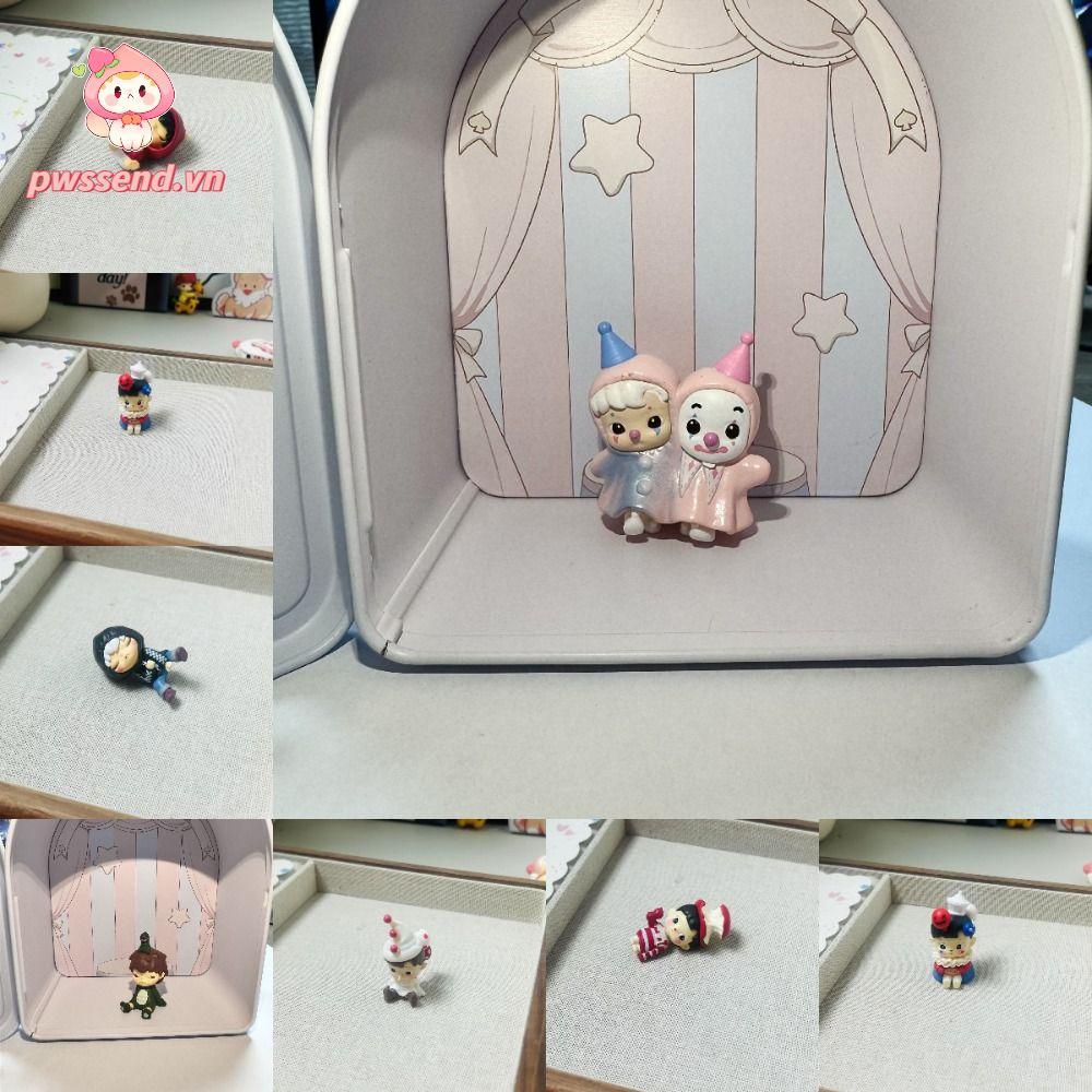 Đồ trang trí Mini PWSEND, POPMART A NIGHT OF FANTASY Series Hacipupu Box, Little Prank Hirono Mime S