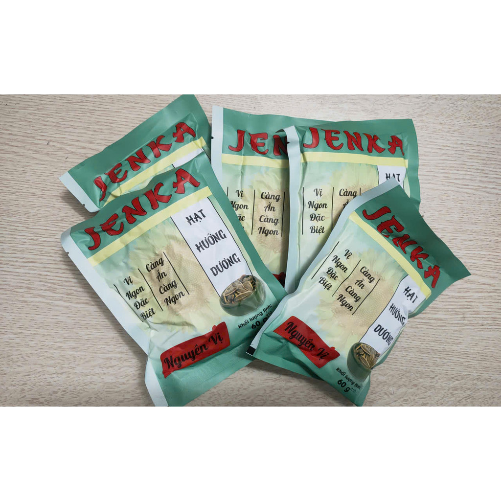 Combo 5 gói, 10 gói hạt hướng dương JenKa  nguyên vị ( 60g/gói)
