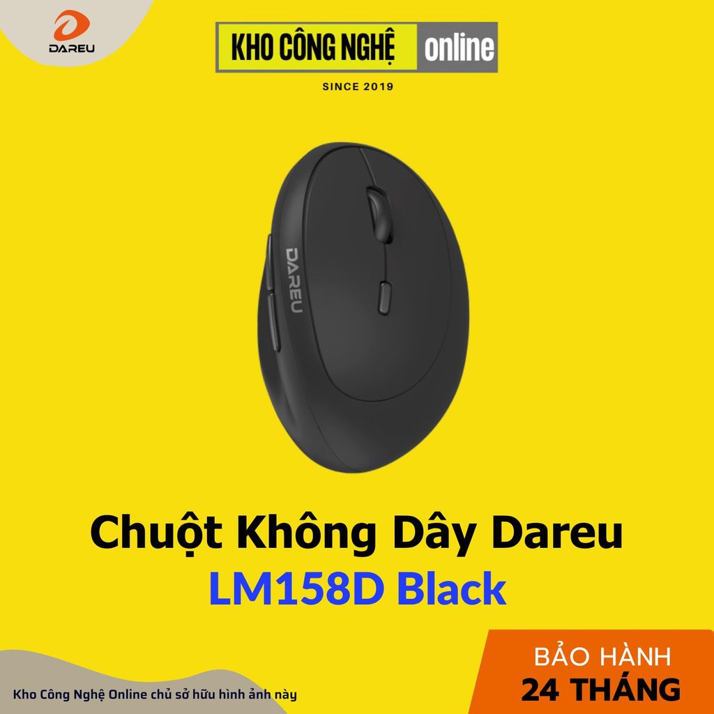 Chuột không dây DAREU LM158D - Đen (Hàng Chính Hãng)