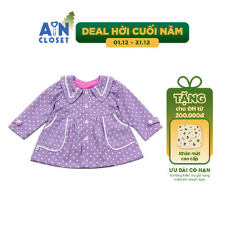  Áo khoác baby doll bé gái họa tiết Bi tím thô nhung - AICDBGRQOVKS - AIN Closet 