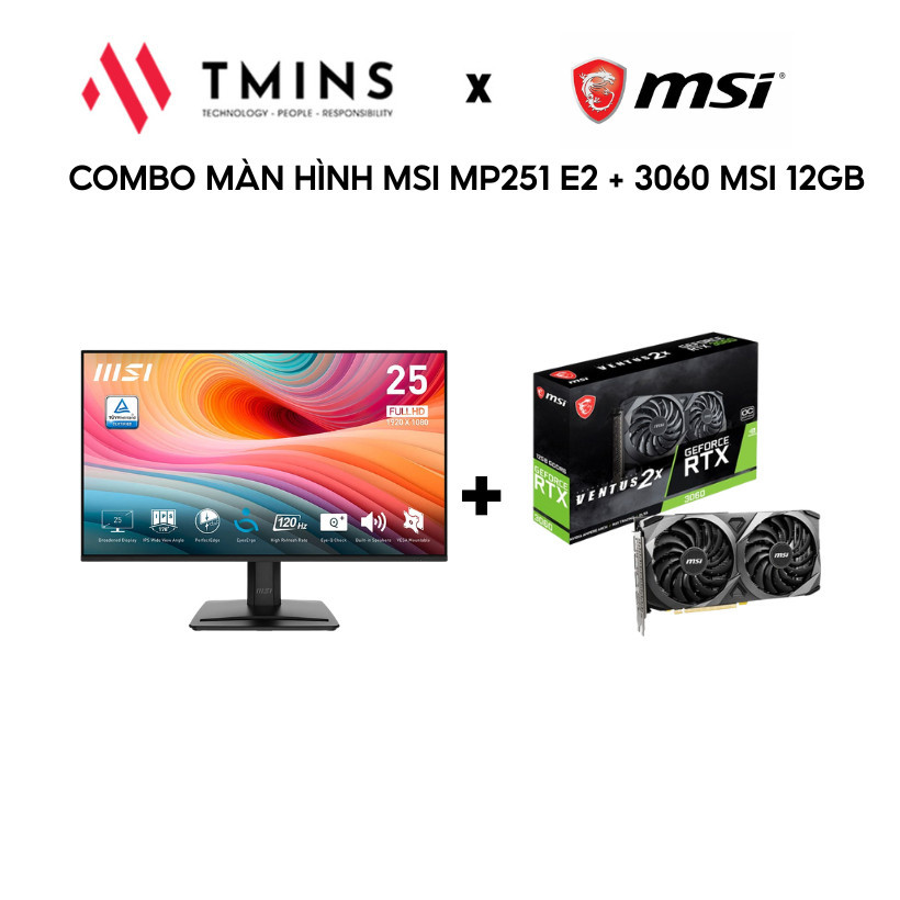 Màn hình MP251L và VGA RTX 3060 Ventus 2X 12GB OC GDDR6 -  Bảo hành 3 năm
