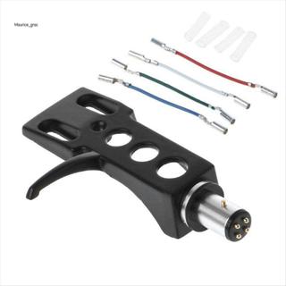 1 Chiếc Phono Bàn Xoay Headshell Gắn Phono Máy Ghi Âm Đầu Giá Đỡ Stylus Dây Dẫn Màu Đen Cho Máy Nghe Nhạc Đĩa LP