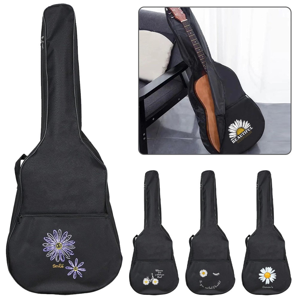 Túi Đàn Guitar 31-41Inch Chống Nước Điện Trở Có Thể Điều Chỉnh Dây Đeo Vai Vỏ Đàn Guitar In Daisy Se
