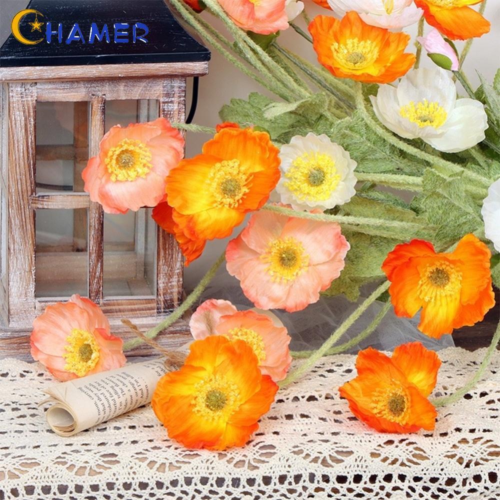 【CHAMER】Artificial Floral Bouquet with Vase for Wedding and Home Silk Flower Table Decor【HomeLiving】
