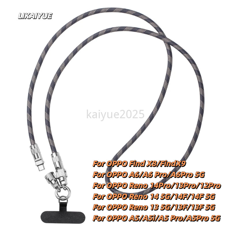 PD TYPEC sạc nhanh dây chống thất lạc Dây cáp dữ liệu có thể tháo rời cho OPPO Reno 14Pro 13Pro 12Pr