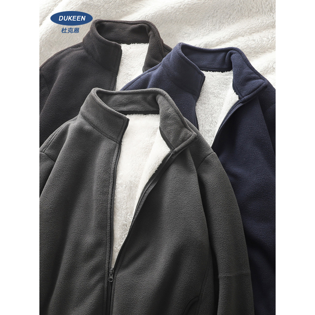 Dukeen Áo Khoác Lông Cừu Nam Thu Đông, Giữ Ấm từ Cotton và Lông Cừu