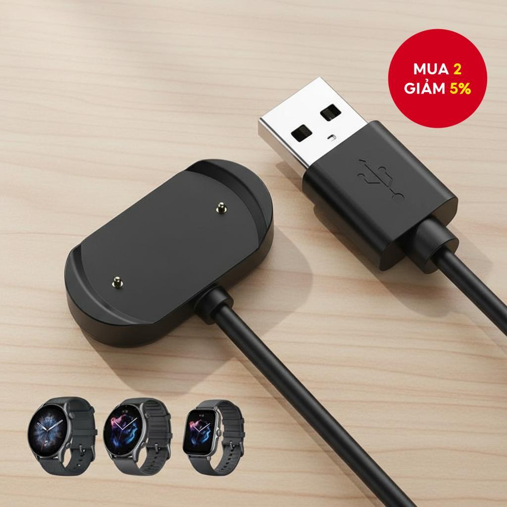 Cáp sạc nam châm cho Amazfit GTR 4, GTR 4 Pro, T-Rex 2, dây sạc cho Amazfit GTR 3, GTR 3 Pro, đồng h