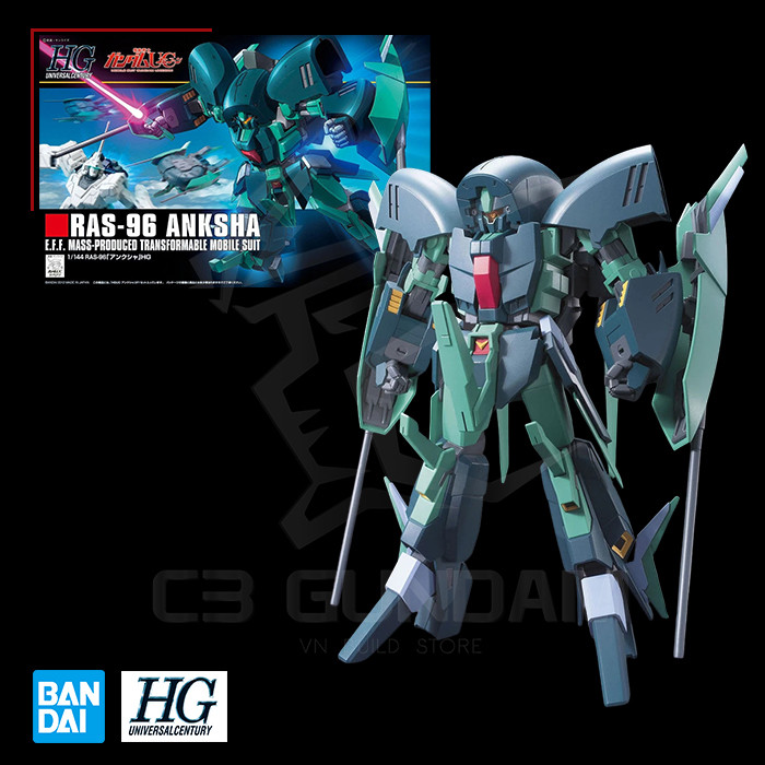 [BANDAI] MÔ HÌNH HG 141 1/144 RAS-96 Anksha HGUC  C3 GUNDAM