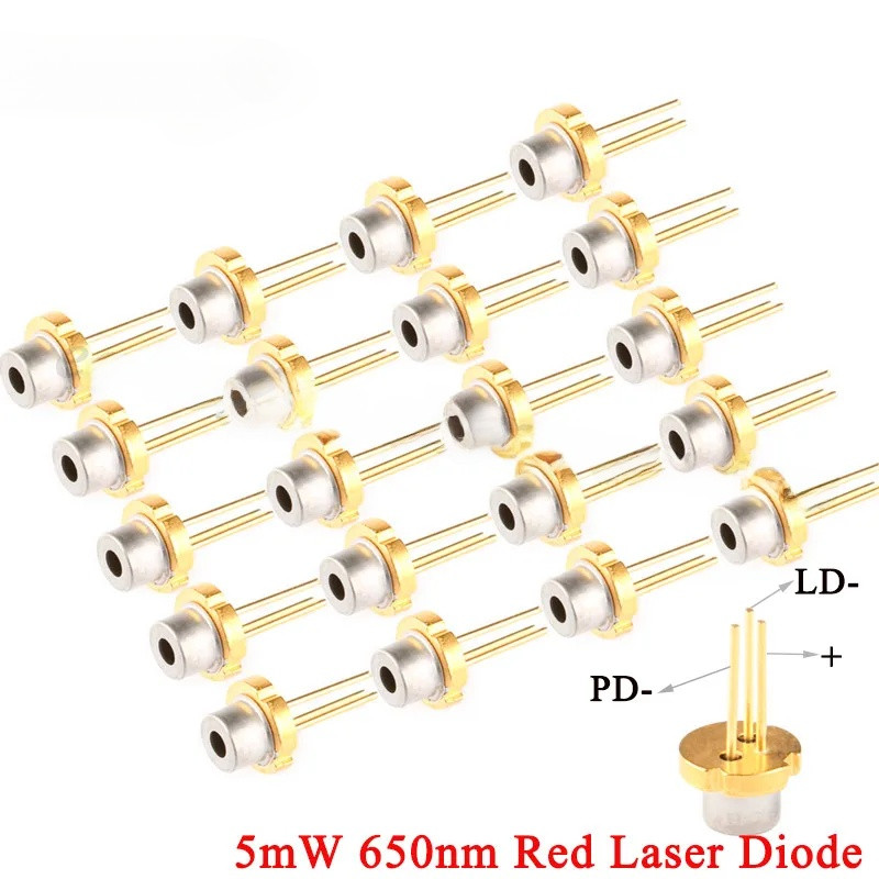 5 Cái / 1 5mW 650nm Màu Đỏ Laser Diode Cảm Biến Mô Đun Laser 650NM Điốt TO-18 DIY 5MW 2.2-2.4V LED T