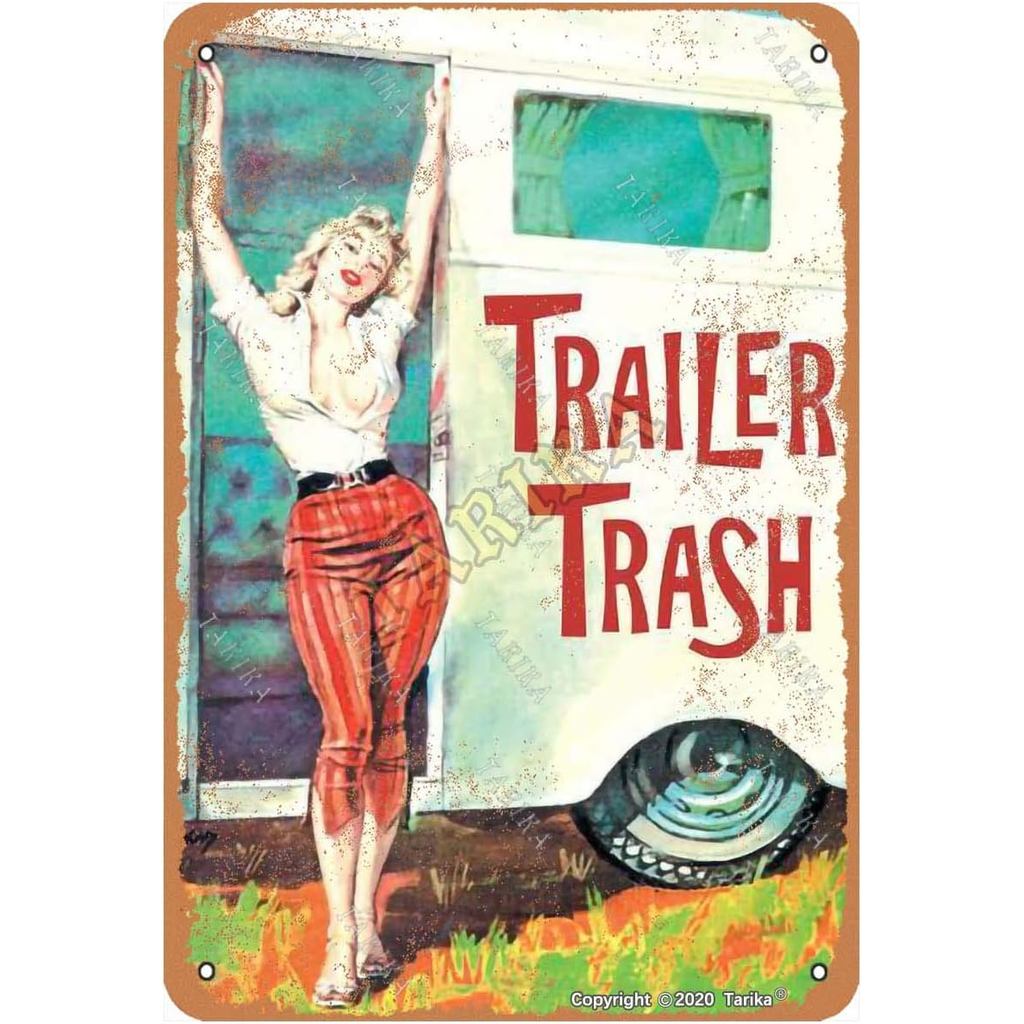 Trailer Thùng rác Người phụ nữ bên ngoài Rwu Camper Tin ❈ ❈ ❈ 🍎 20X30 cm ❈ ❈ ❈ ❈ ❈ ❈ ❈ ❈ ❈ ❈ ❈ ❈ ❈ ❈