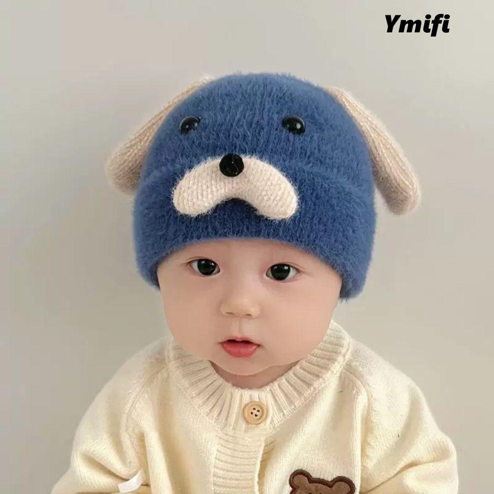 Mũ trẻ em YMIFI, Bonnet dệt kim dày, Mũ chui đầu len mềm 0-2 tuổi