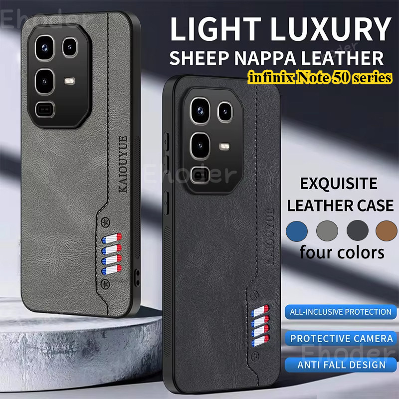 Vỏ Da Nappa Sang Trọng Cho infinix Note 50 Pro Plus 50X 4G 5G 2025 Vỏ Điện Thoại Chống Sốc Bảo Vệ To