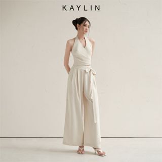  Set KAYLIN áo yếm phối quần suông rộng chất vải linen mềm mại phong cách thanh lịch BST Tháng 10.2025 - SET69T10 