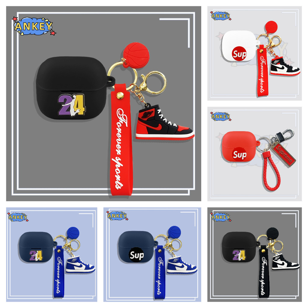 Case for Baseus Bass BS2 Lite Protective silicone blue shoes pendant Covers Bluetooth Earphone Shell