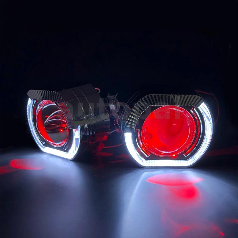 2.5 '' VER 8.1 Ống kính máy chiếu Bi-Xenon H1 Đèn pha ô tô cho X5 BM Xe thể thao LED Vuông Mắt thiên