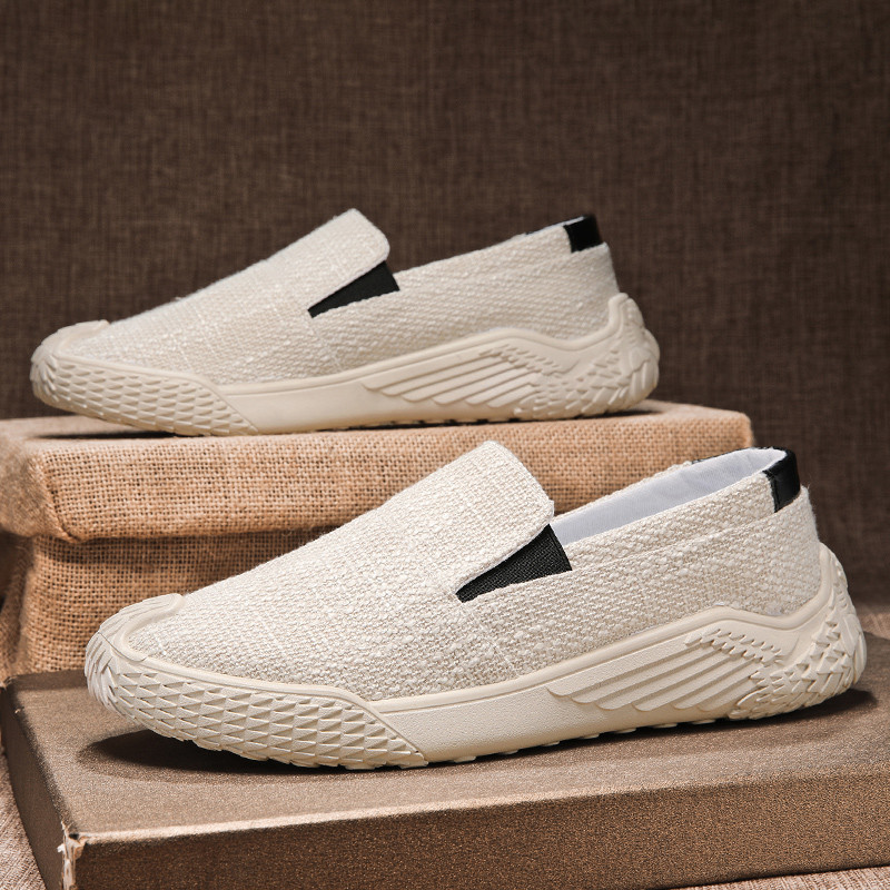 Men's Fashion Korean Style Flat Spring Linen Sneakers Korean Casual Sneakers
