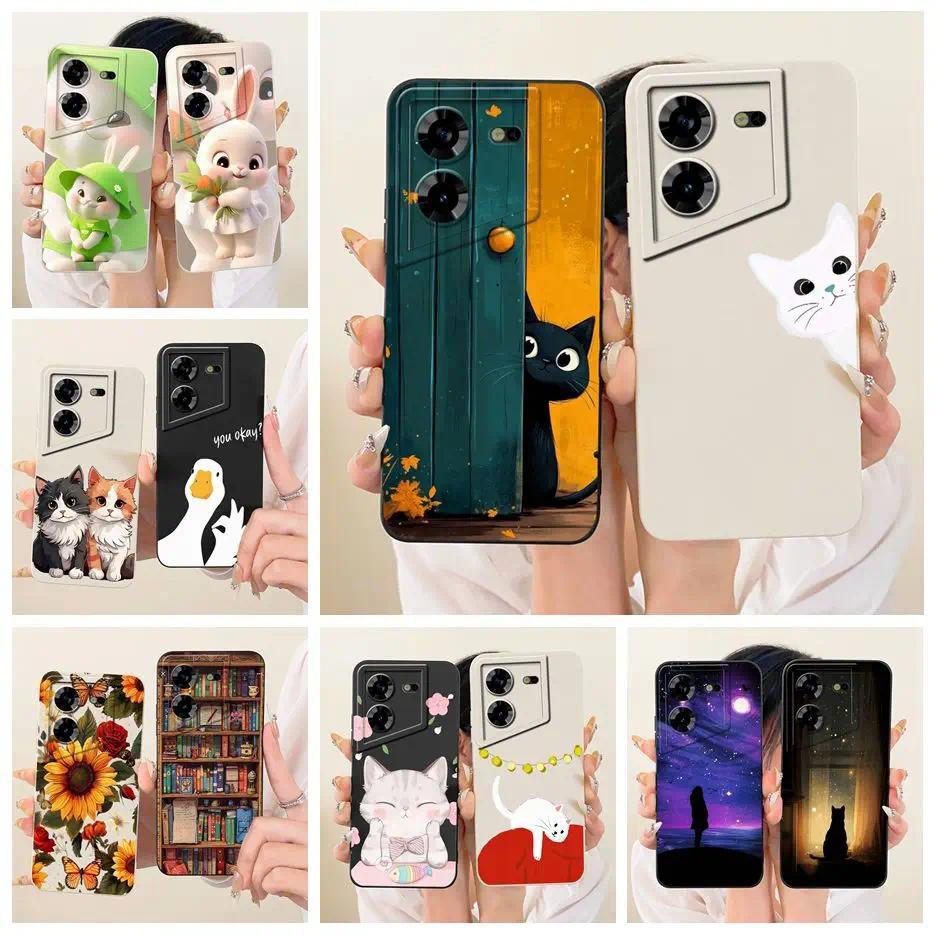 Dành Cho Tecno Pova 5 Ốp Lưng Pova5 Pro LH8n Mèo Dễ Thương Hoạt Hình Vỏ Điện Thoại Chống Sốc Cho Tec