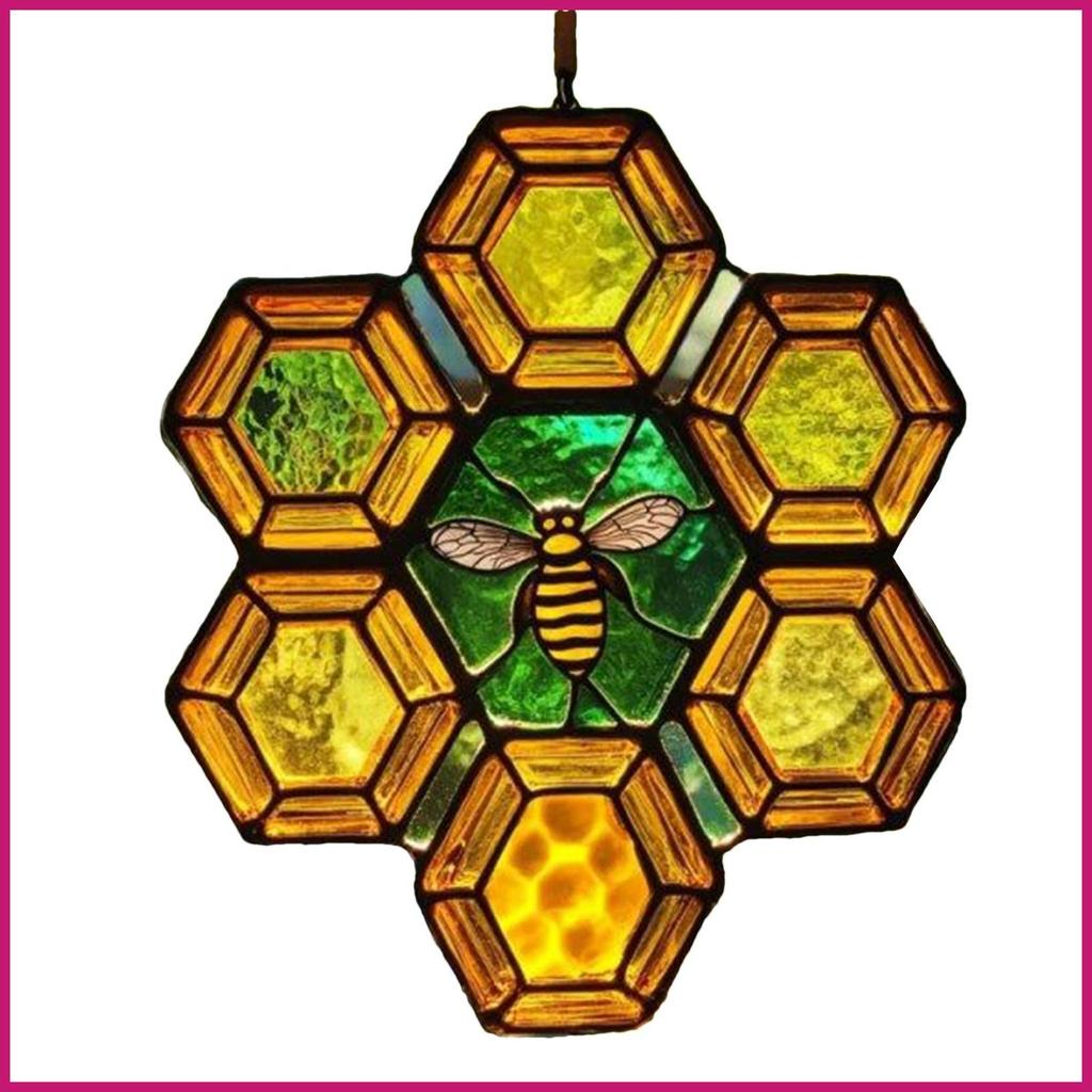 Honey Bee Sun Catcher Acrylic Bee Garden Decor Trang trí tổ ong lấy cảm hứng từ thiên nhiên cho sân 