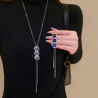 Vòng cổ mặt dây chuyền vuông kim cương Hàn Quốc, điều chỉnh độ dài, trang sức thời trang thanh lịch