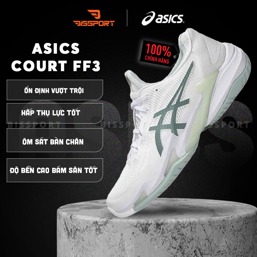 Giày Tennis/Pickleball Asics Asics Court FF3 Chính Hãng - Trắng Xanh Matcha - Êm Ái, Ổn Định - Giảm 