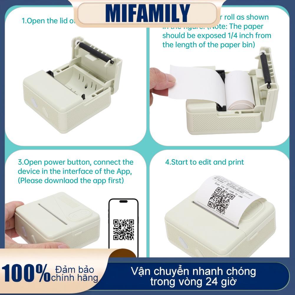Máy In Nhãn Nhiệt Mini Aumotop Không Dây Note 57 Mm 200 Dpi Cho Kỷ Niệm Du Lịch iOS 6 Cuộn Giấy 5