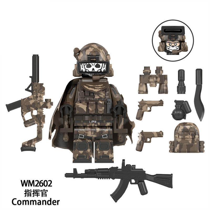 Thích hợp cho Lego Quân Đội Minifigures WM6168 Raiders Sniper Scout Commander Khối Xây Dựng Lắp Ráp 