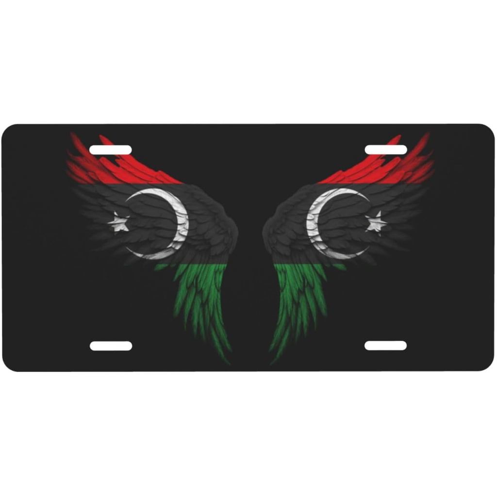 Libya Libya Lá Cờ Cánh Biển Số Dành Cho Nam Nữ Cá Tính Trang Trí Xe Phía Trước Ốp điện thoại Mới Lạ 