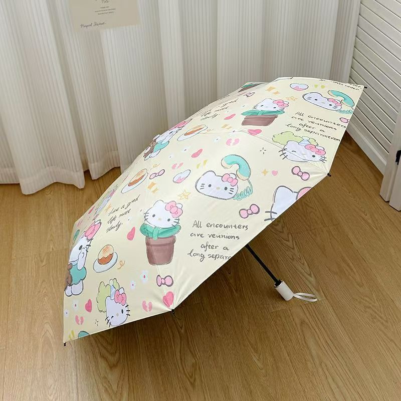 【Fast shipping】ô che mưa hello kitty  ô tự động hello kitty Hướng dẫn sử dụng ô Hello Kitty dễ thươn