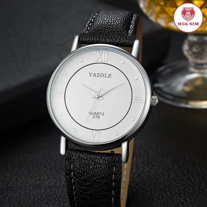 Đồng hồ nam Yazole 279 dây da sang trọng