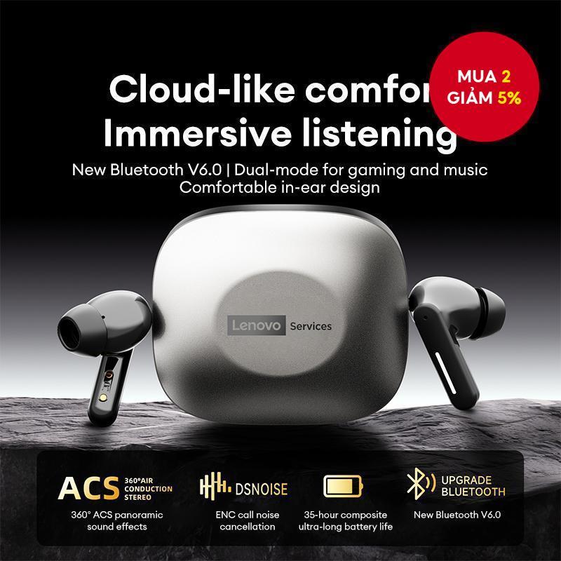 Tai nghe Lenovo LE209 Tai nghe Bluetooth Khử tiếng ồn Âm thanh Hi-Fi Pin dài cho tai nghe điện thoại