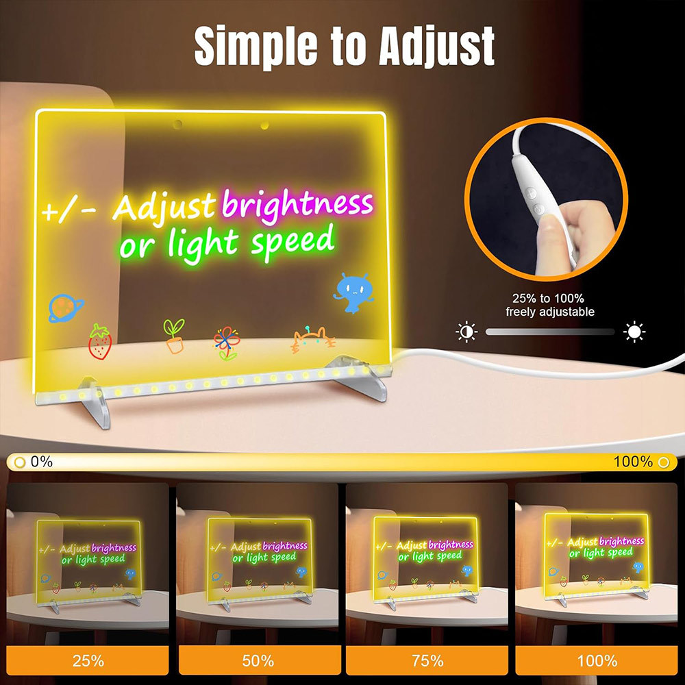 LED Drawing Board Luminous Writing Board Message Board Drawing Board For Kid Acrylic Erasable Drawin