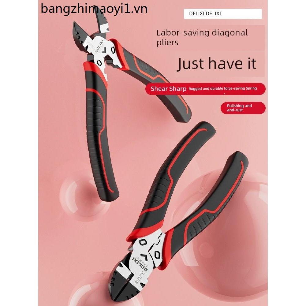 Kìm chéo Delixi 20cm Máy cắt dây đặc biệt Kìm lệch tâm Kìm chéo Kìm có thể cắt dây thép Kìm dây