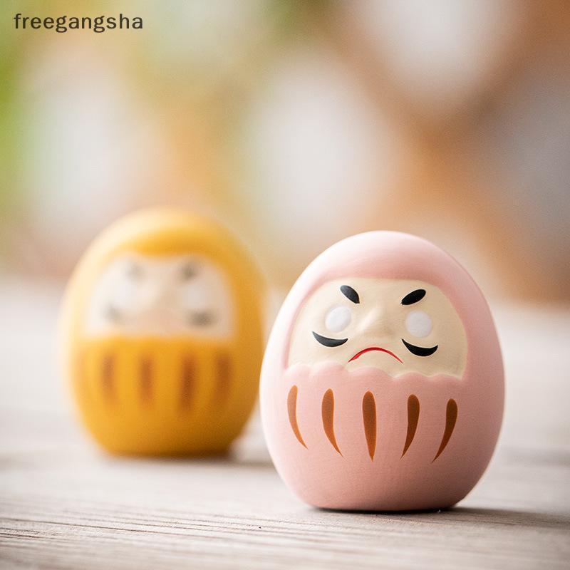 [FREG] Tượng Daruma Gốm Nhật Bản Daruma Tumbler Thủ Công May Mắn Trang Trí Phong Cảnh Búp Bê Daruma 