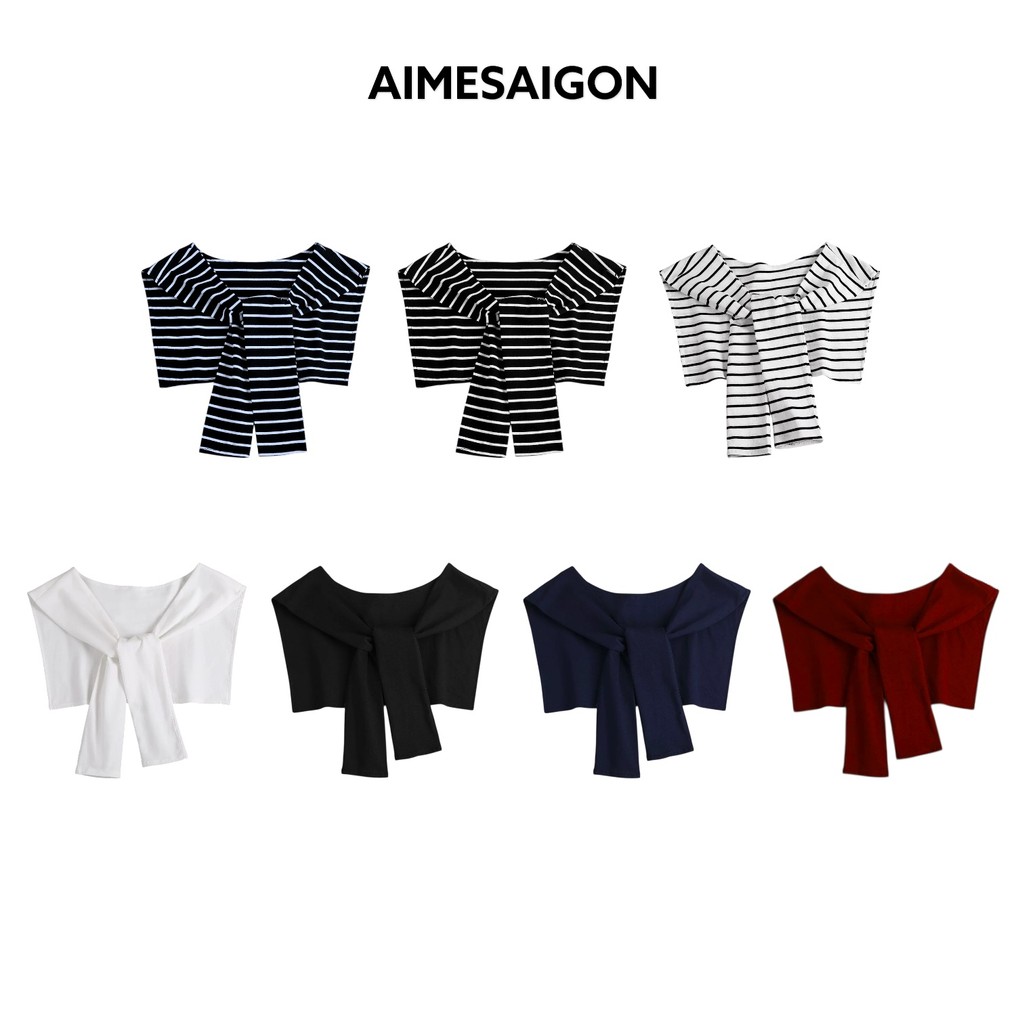 Aimesaigon Khăn Choàng Thuỷ Thủ Cotton - Borip Sọc Ngang Basic Phụ Kiện Khoác Vai Mix Áo Phong Cách Hàn Quốc Thu Đông