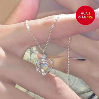 Vòng cổ hợp kim hợp thời trang Đá mặt trăng Trái tim Hình học Trang sức thanh lịch dành cho nữ