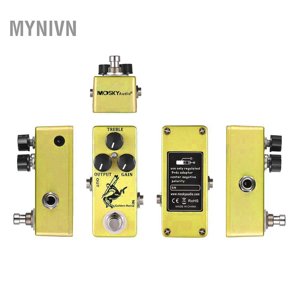 mynivn Btuty Overdrive Boost Guitar Effect Pedal Vỏ kim loại nguyên khối True Bypass Gold