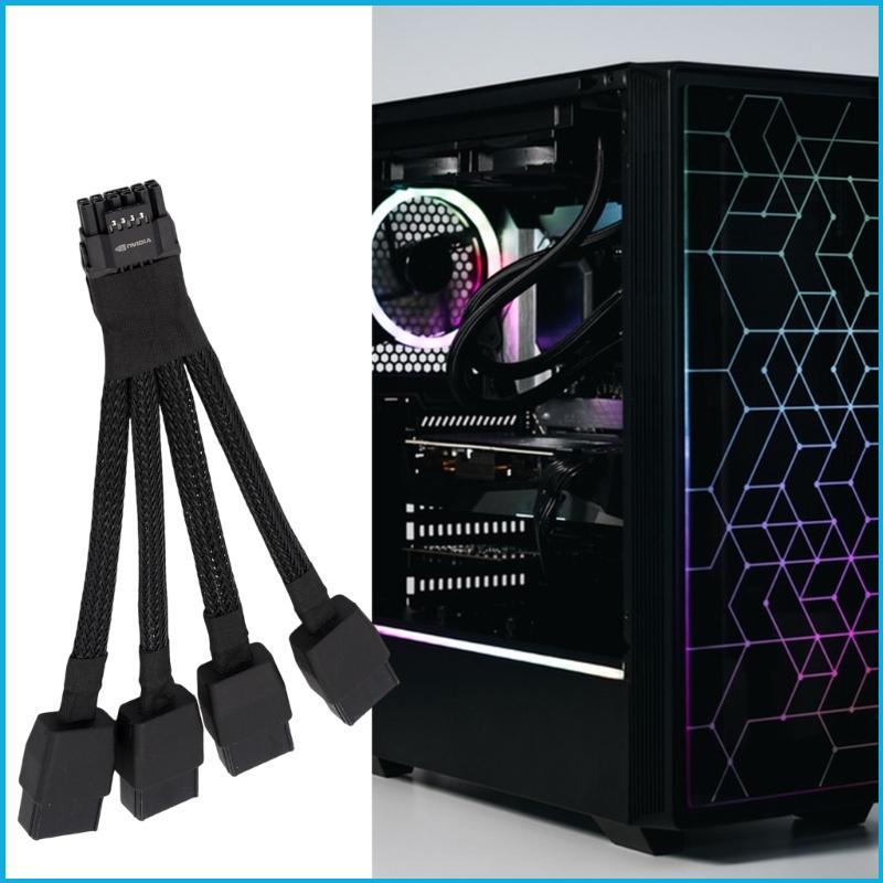 Utake 12VHPWR 4x 8Pin Nữ Đến 16Pin GPU Đầu nối nguồn 600W Công suất hiện tại Vàng Điểm tiếp xúc 12VH